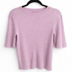 Uniqlo Light Purple Ribbed Short Sleeve Top